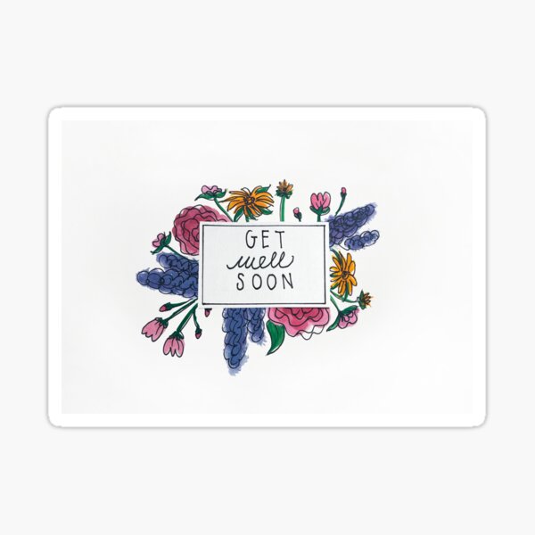 Item preview, Hand-Painted Floral Get Well Soon Card designed and sold by maurapuro.