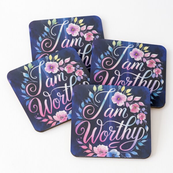 Item preview, I Am Worthy - Watercolor Floral Affirmation designed and sold by regalaibylondon.