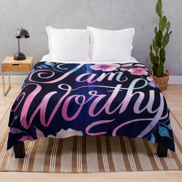 Item preview, I Am Worthy - Watercolor Floral Affirmation designed and sold by regalaibylondon.