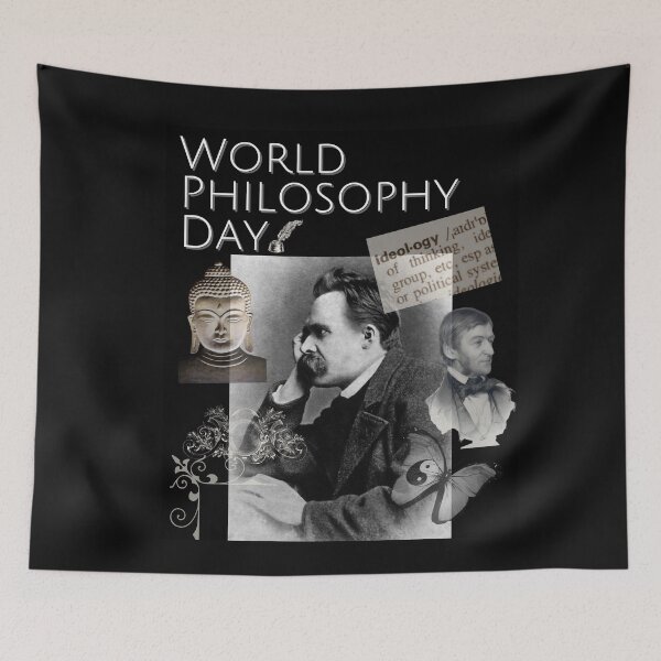 Item preview, World Philosophy Day Vintage Photo Montage Design designed and sold by EarthArtDesigns.