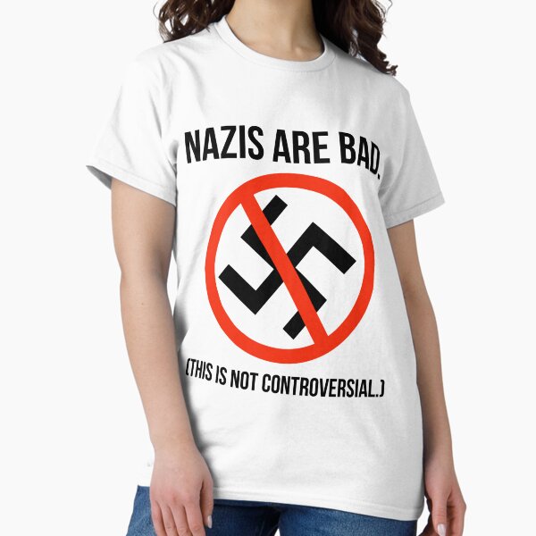 Vista previa del artículo con la obra «Los nazis son malos.», diseñado y vendido por Rachel the Artist .