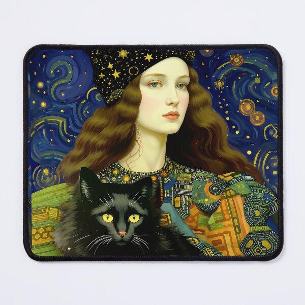 Item preview, A witch girl and a black cat. designed and sold by Natalia-Vlad.