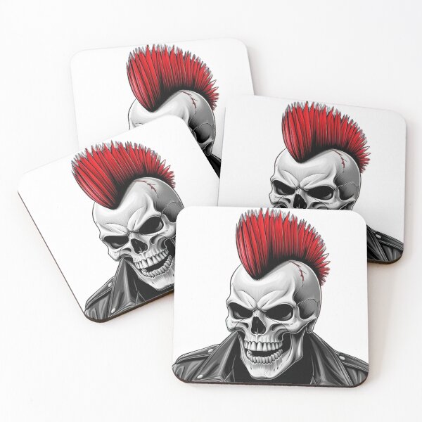 Item preview, Punk Skull with Red Mohawk - Rebel Art designed and sold by b9brands.