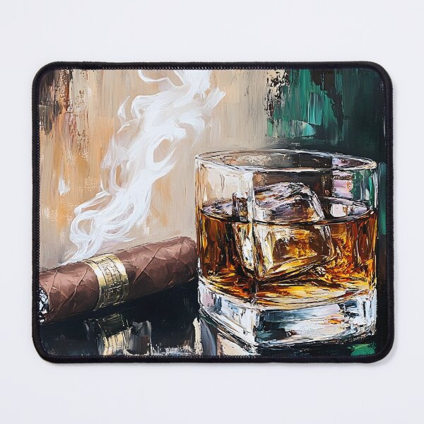 Item preview, Savor the Rich Indulgence of Whiskey and Cigars in Warm, Earthy Tones AI Generated designed and sold by OlfactoART Studio.