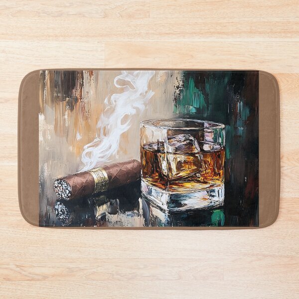 Item preview, Savor the Rich Indulgence of Whiskey and Cigars in Warm, Earthy Tones AI Generated designed and sold by OlfactoART Studio.