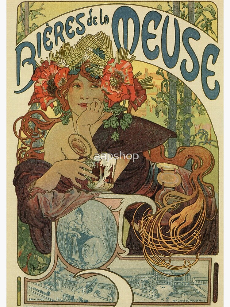 【額装セット】【DEATH NYC】Snoopy ×Alphonse Mucha Alphonse Mucha's flowing art nouveau style is still all over