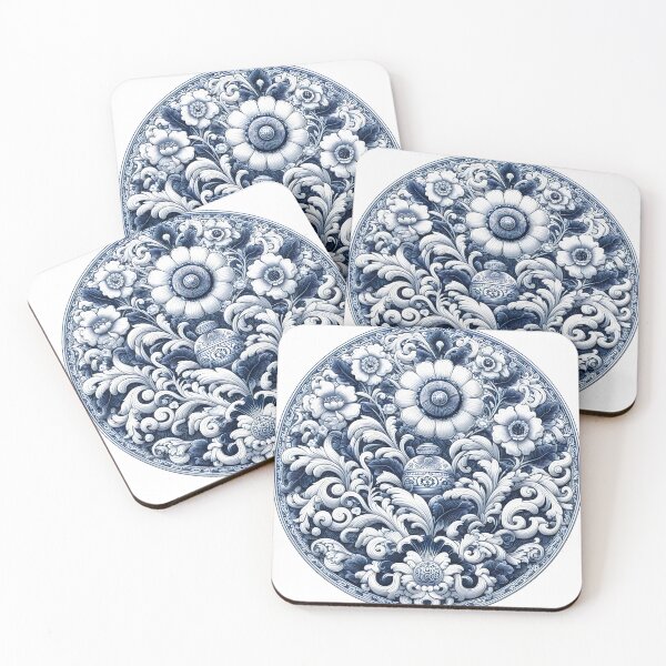 Item preview, white and blue porcelain pattern designed and sold by aliraweb.