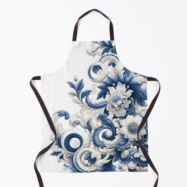 Item preview, white and blue flower pattern designed and sold by aliraweb.