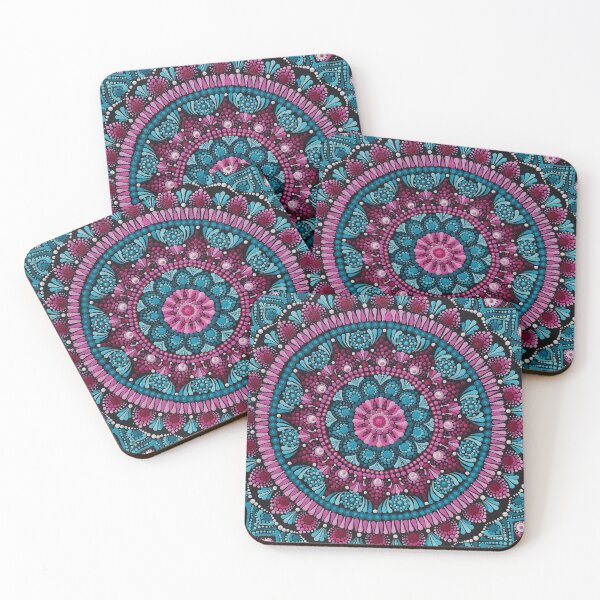 Item preview, Pink and turquoise mandala dot painting  designed and sold by Teigzybee.