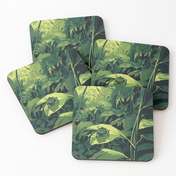 Item preview, A pleasant frog, chilling on a leaf in a lush jungle. designed and sold by Galp.