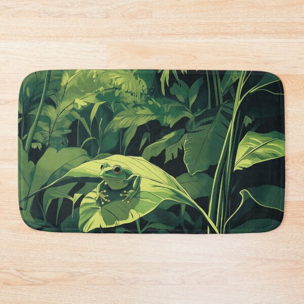 Item preview, A pleasant frog, chilling on a leaf in a lush jungle. designed and sold by Galp.