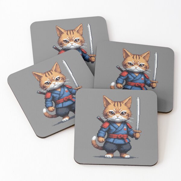 Item preview, Samurai Cat Pixel Art designed and sold by Nostalgia Busters.