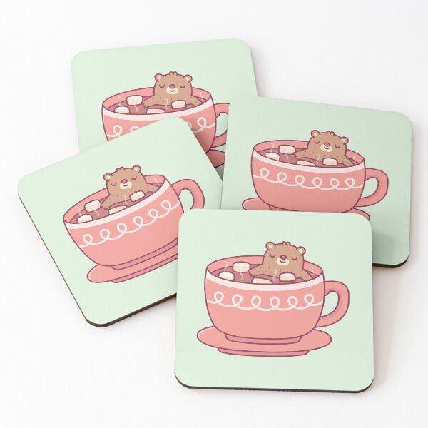 Item preview, Cute Bear Enjoying A Soak In Hot Cocoa With Marshmallows  designed and sold by rustydoodle.