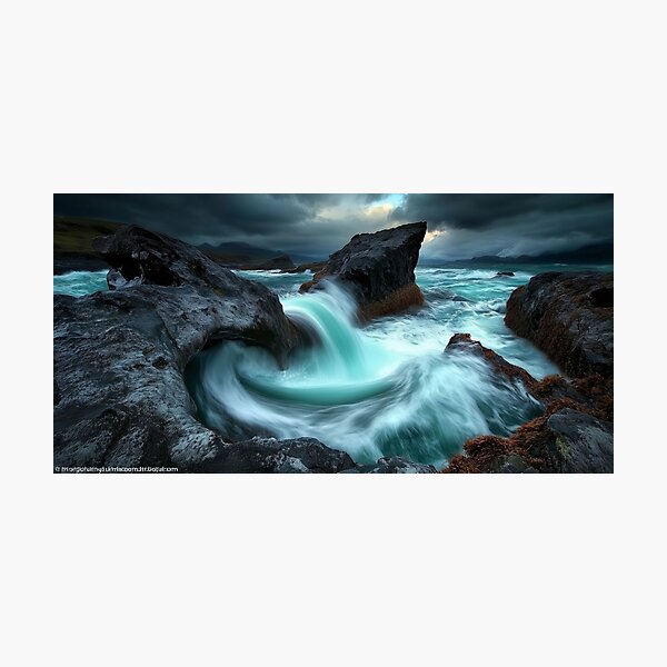 Item preview, Waves crashing on the rocks, featuring dark clouds.  designed and sold by DigiCre8.