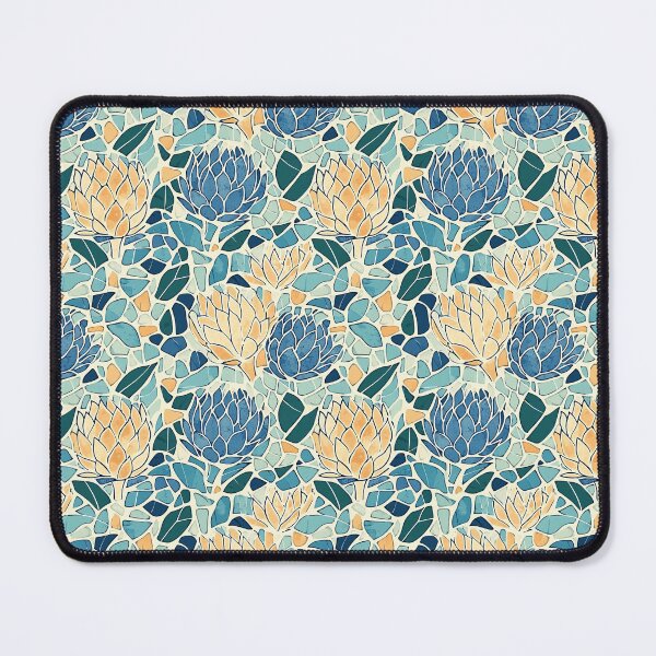 Item preview, Mediterranean Mosaic Artichokes | Blue and Yellow Botanical Tile Pattern designed and sold by MindFulStudios.