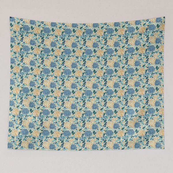Item preview, Mediterranean Mosaic Artichokes | Blue and Yellow Botanical Tile Pattern designed and sold by MindFulStudios.
