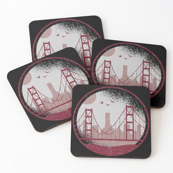 Item preview, Golden Gate Bridge | San Francisco Buildings Landscape Silhouette in Circle designed and sold by TurtleDojo.