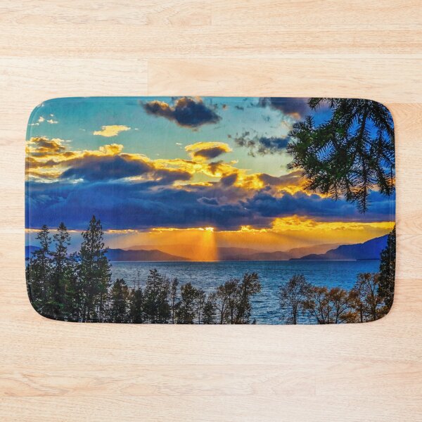 Item preview, Flathead Lake, Montana at golden sunset designed and sold by Travelways.