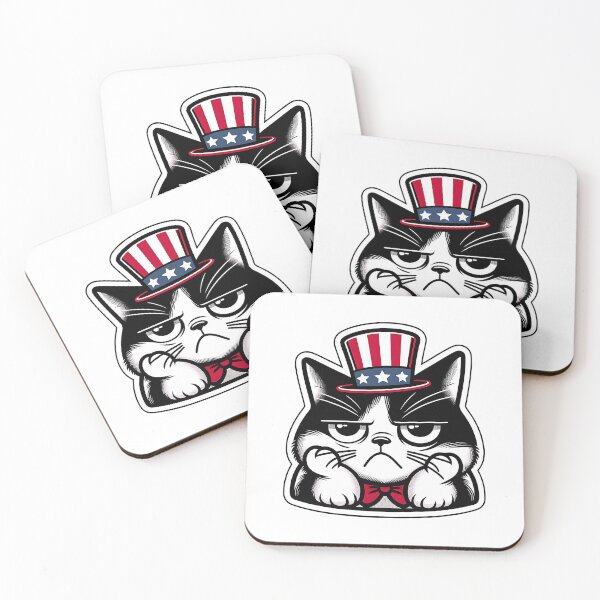 Item preview, Sad Kitty in a US Flag Hat designed and sold by Olivia-Icon.