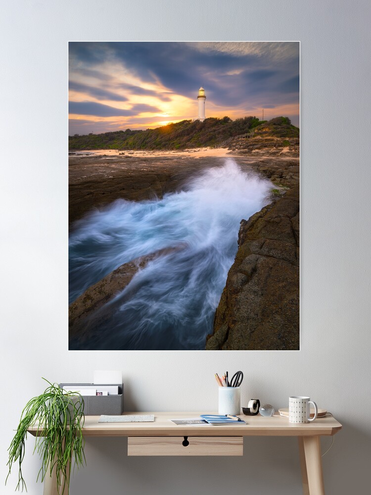 Thumbnail 2 of 3, Poster, Norah Head Lighthouse, Central Coast, New South Wales, Australia designed and sold by Chockstone.