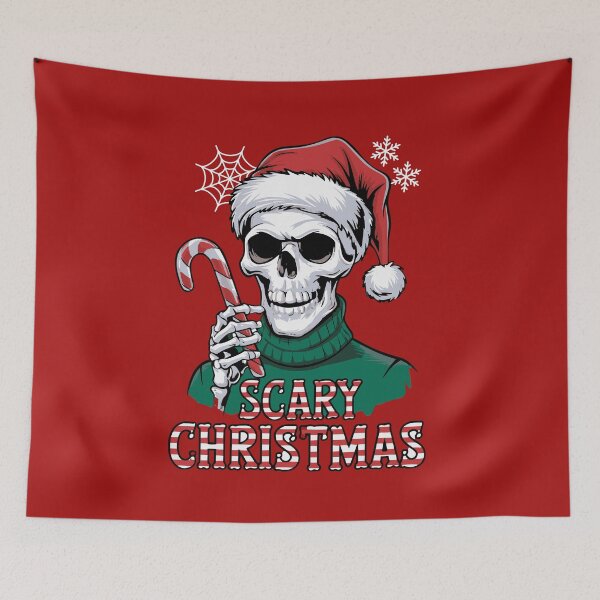 Item preview, Scary Christmas Santa Skeleton With Candy Cane designed and sold by BeansHotTees.