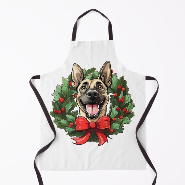 Artikelvorschau, Belgischer Malinois Hund - Weihnachtskranz Hund entworfen und verkauft von wotsthis.
