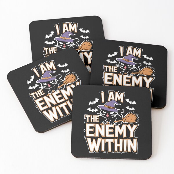 Item preview, I Am The Enemy Within Halloween Cat designed and sold by HeadTurningArt.
