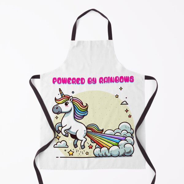 Item preview, Powered by Rainbows - a colourful rainbow-farting unicorn designed and sold by geetarv.