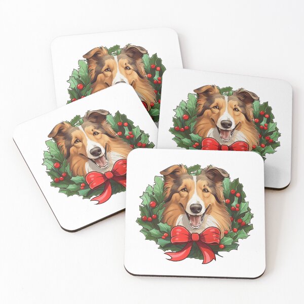 Item preview, Rough Collie -  Christmas Wreath Dog designed and sold by wotsthis.