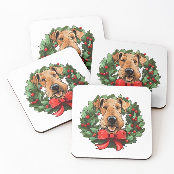 Item preview, Airedale Terrier -  Christmas Wreath Dog designed and sold by wotsthis.