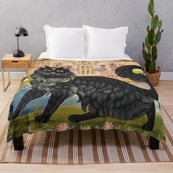 Artikelvorschau, Schwarze Perserkatze mit floralem Hintergrund entworfen und verkauft von Dshoppin.