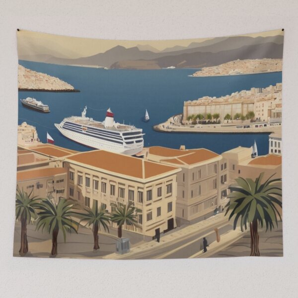 Item preview, 140 Piraeus Port Poster Design designed and sold by Alexis Art Collection.
