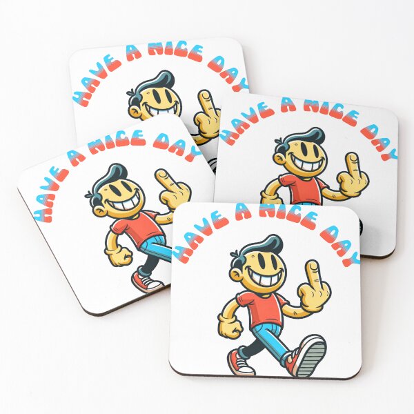 Item preview, Have a "nice" day - walking smiley flipping the bird designed and sold by geetarv.