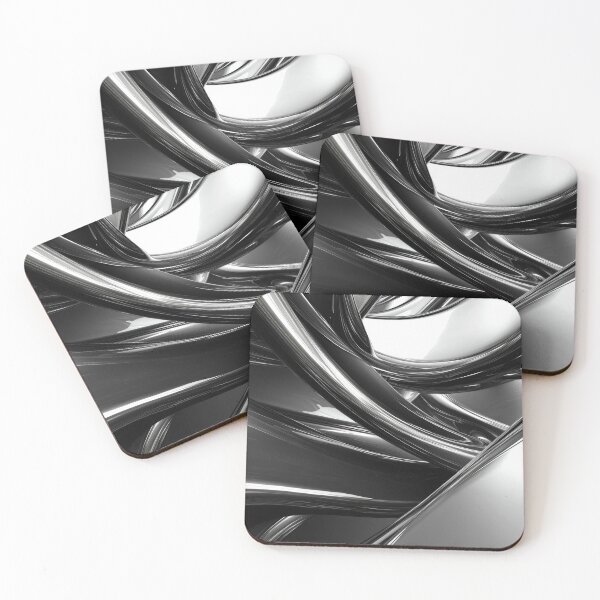 Item preview, Abstract Metallic Curves in Black and White designed and sold by lematworks.