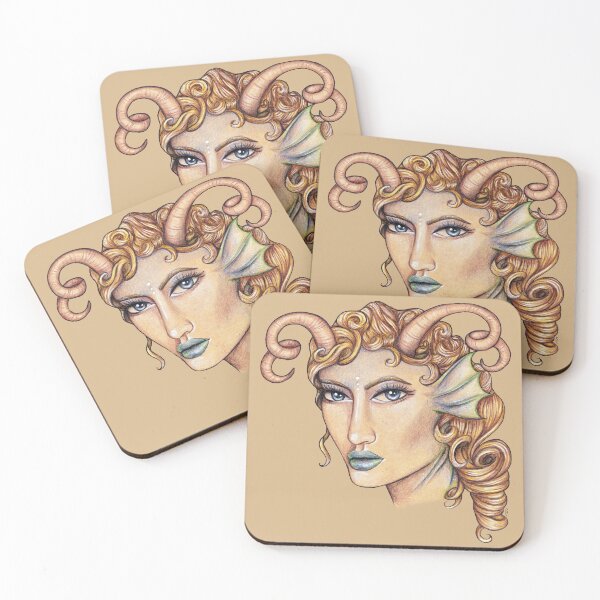 Item preview, Capricorn ♑ Astrological Fantasy Portrait designed and sold by Naomi Shingler Bialek.