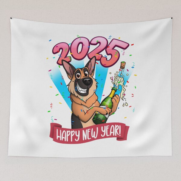 Item preview, 2025 happy new year german shepherd celebration edition designed and sold by polygrafix.