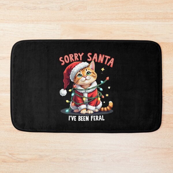 Item preview, Sorry Santa I’ve Been Feral Christmas Cat designed and sold by HeadTurningArt.