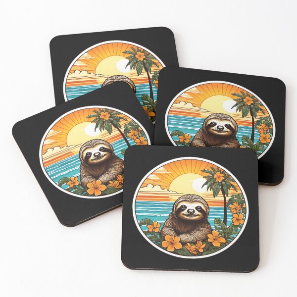 Item preview, Sloth at Sunset by the Ocean with Hawaii Orchids designed and sold by NautiChic.