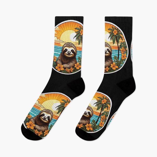 Item preview, Sloth at Sunset by the Ocean with Hawaii Orchids designed and sold by NautiChic.