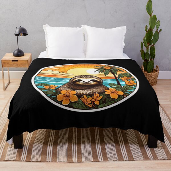 Item preview, Sloth at Sunset by the Ocean with Hawaii Orchids designed and sold by NautiChic.