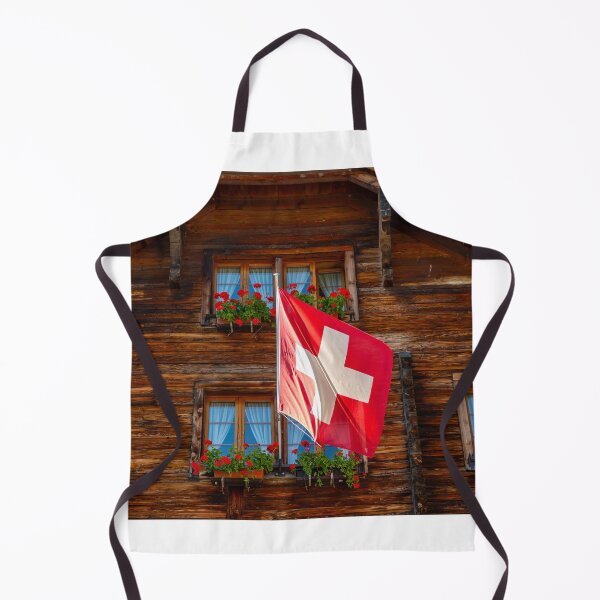 Item preview, Beautiful Old Town with a Wood House with Flower and Swiss Flag designed and sold by Mats Silvan.