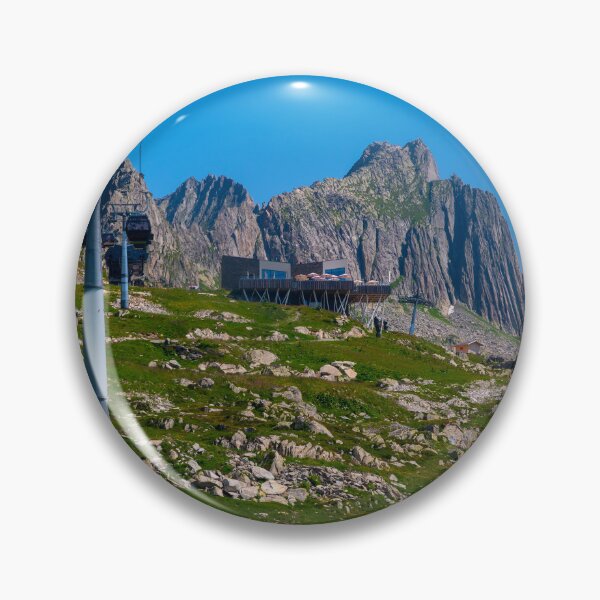 Item preview, Beautiful Panoramic View over Mountain Peak with Overhead Cable Car and Luxury Restaurant designed and sold by Mats Silvan.
