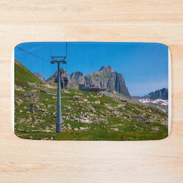 Item preview, Beautiful Panoramic View over Mountain Peak with Overhead Cable Car and Luxury Restaurant designed and sold by Mats Silvan.