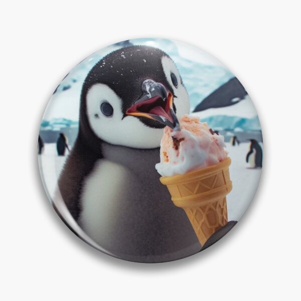 Item preview, Penguine Eating Icecream in snowy mountains designed and sold by kharatsuchita.
