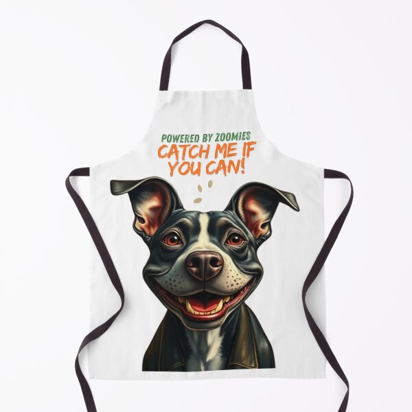 Item preview, "Powered by Zoomies – Catch Me If You Can! Playful Staffy Art" designed and sold by TaniaJ2024.