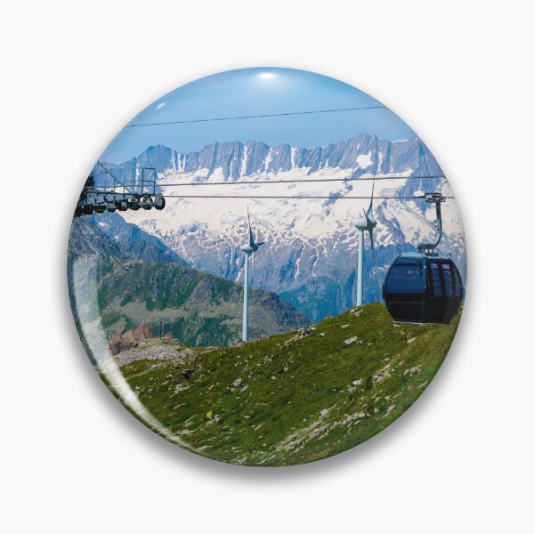 Item preview, Wind Turbine and Mountain with Glacier and Overhead Cable Car designed and sold by Mats Silvan.