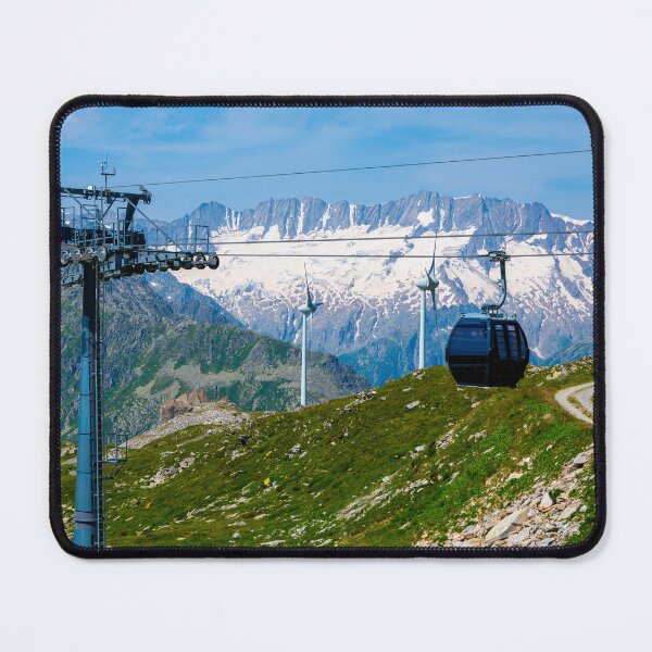 Item preview, Wind Turbine and Mountain with Glacier and Overhead Cable Car designed and sold by Mats Silvan.
