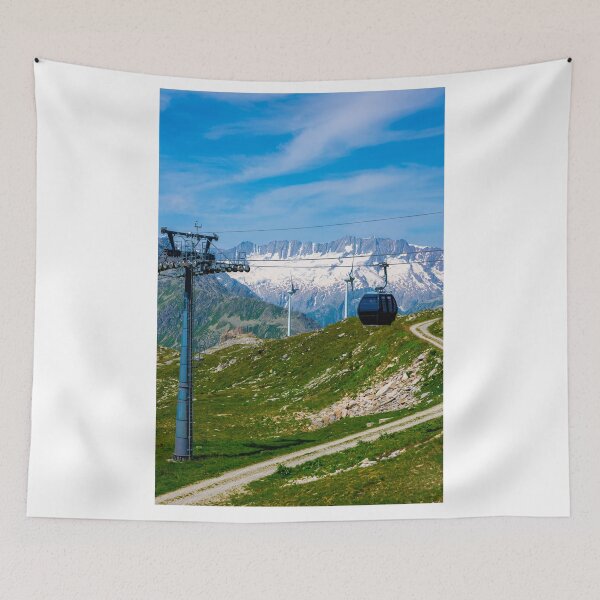 Item preview, Wind Turbine and Mountain with Glacier and Overhead Cable Car designed and sold by Mats Silvan.