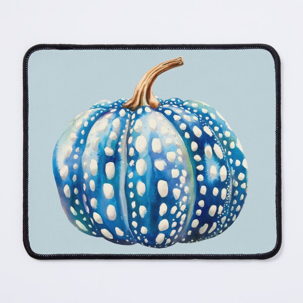 Item preview, watercolor blue dotted pumpkin designed and sold by EmeraldeaArt.