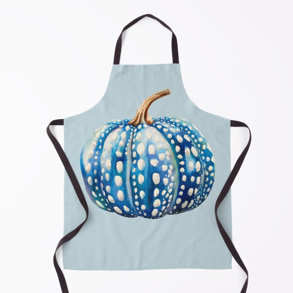 Item preview, watercolor blue dotted pumpkin designed and sold by EmeraldeaArt.